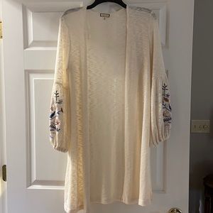 Embroidered Sleeve Cardigan